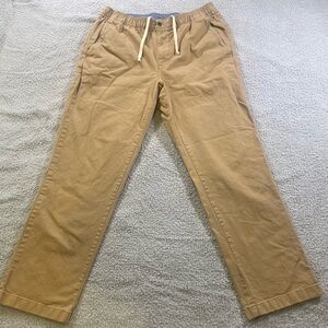 L.L. Bean Standard Fit Khaki Dock Pants 30 Medium Casual Preppy Elastic